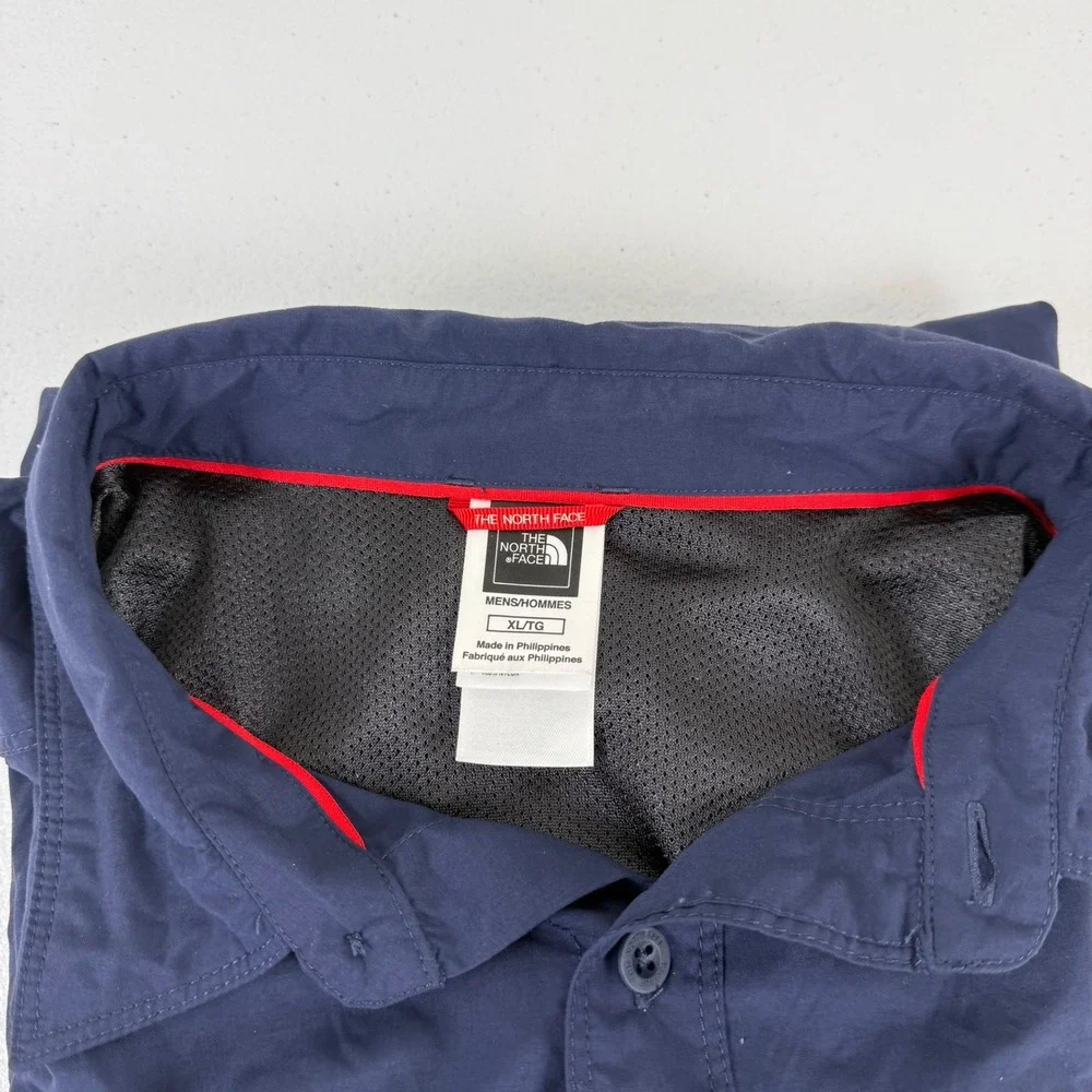 The North Face Mens XL Navy Blue Vented Long Sleeve Hiking Button Down Shirt